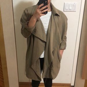 drape front trench jacket